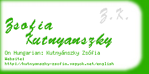 zsofia kutnyanszky business card